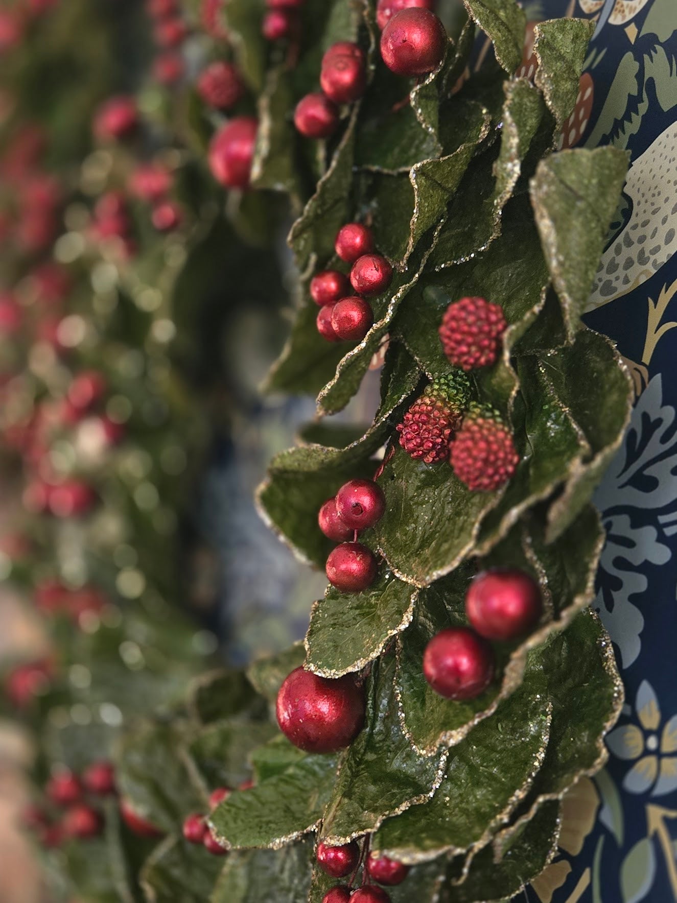 18" Butterfly Leaf Wreath With Mixed Berries: An Elegant Christmas Wreath