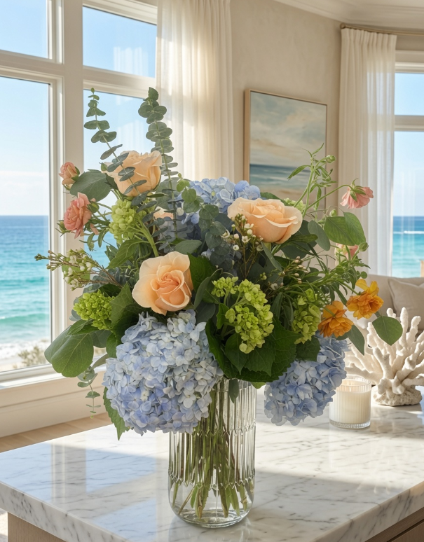 Coastal Morning Flower Arrangement