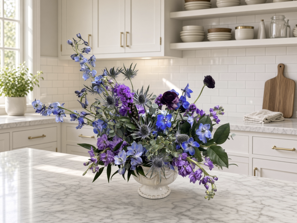 Moonlit Marsh - Varying Indigo, Violets, Blues & Purple Flowers